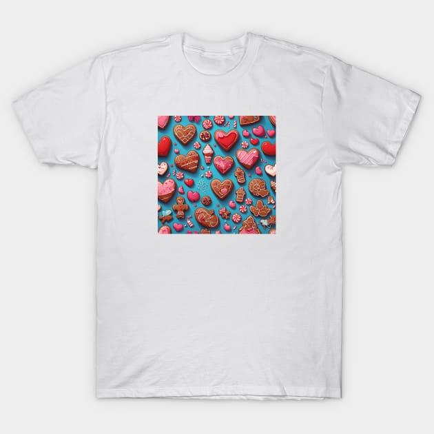 Colorful candies and gingerbread pattern T-Shirt by ANVC Abstract Patterns